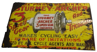 Lot 2005 - A STURMEY-ARCHER enamel advertising sign, THE...