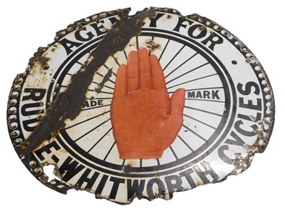Lot 2008 - A RUDGE-WHITWORTH CYCLES enamel advertising...