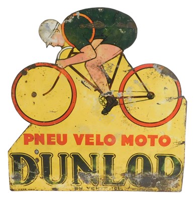 Lot 2012 - A DUNLOP painted advertising sign, PNEU...