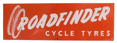 Lot 2018 - A ROADFINDER CYCLE TYRES enamel advertising...
