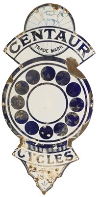 Lot 2025 - A CENTAUR CYCLES enamel advertising sign,...