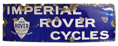 Lot 2027 - An IMPERIAL ROVER CYCLES enamel advertising...