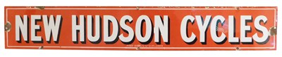 Lot 2031 - A NEW HUDSON CYCLES enamel advertising sign,...