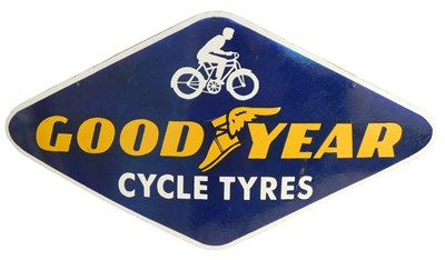Lot 2034 - A GOODYEAR CYCLE TYRES enamel advertising sign,...