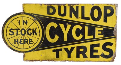 Lot 2036 - A DUNLOP CYCLE TYRES enamel advertising sign,...
