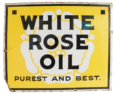 Lot 2038 - A WHITE ROSE OIL enamel advertising sign,...