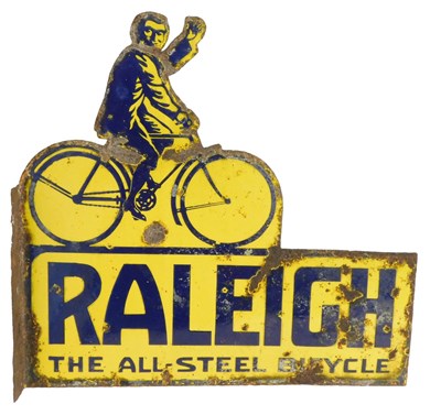 Lot 2040 - A RALEIGH enamel advertising sign, THE ALL...