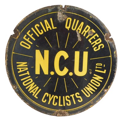 Lot 2050 - A NATIONAL CYCLES UNION LTD circular enamel...