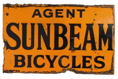 Lot 2052 - A SUNBEAM BICYCLES enamel advertising sign,...