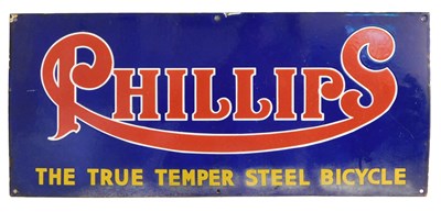 Lot 2064 - A PHILLIPS enamel advertising sign, THE TRUE...