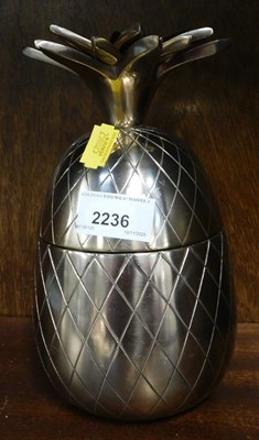 Lot 2236 - A brass jar and cover, modelled as a pineapple.