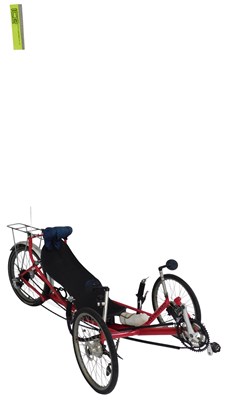 Lot 2077 - A Greenspeed recumbent tricycle, with a red...