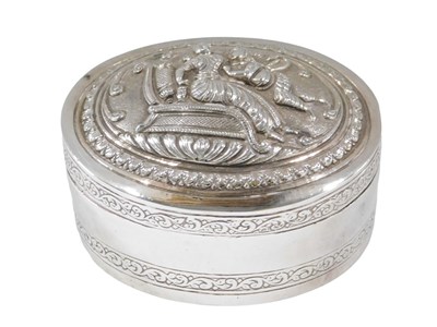 Lot 82A - An Indian silver oval box and cover, with...