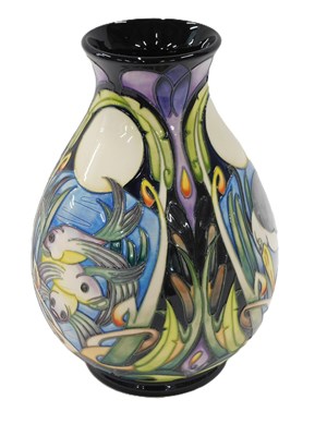 Lot 10 - A Moorcroft Shearwater Moon vase, showing a...