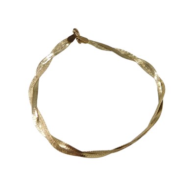 Lot 70 - A two row twist link bracelet, yellow metal...