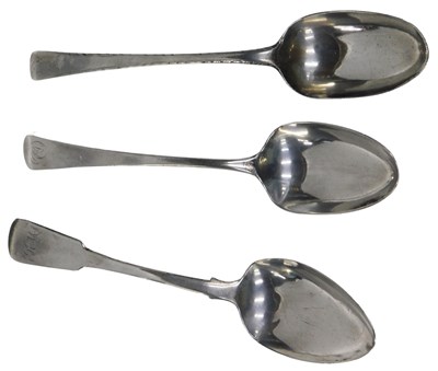 Lot 96 - Three George III silver Old English pattern...