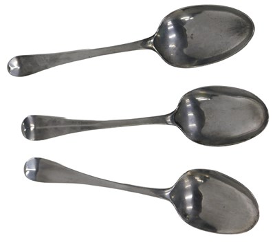 Lot 97 - Three George III silver Hanovarian pattern...